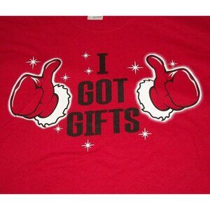 Gildan I Got Gifts Santa Suit Red Christmas T-shirt Costume Size 38 40 Medium